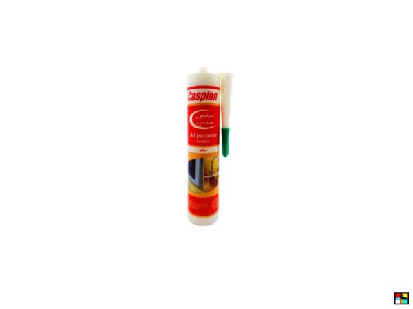 چسب سیلیکون سفید کاسپین 300 میلی لیتری