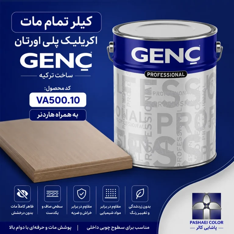 کیلر تمام مات اکرلیک پلی اورتان گنچ GENC ترکیه کد VA500.10 به همراه هاردنر