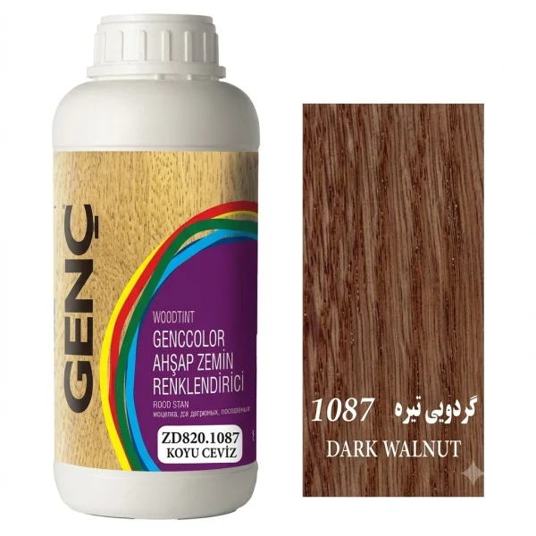 جوهر ساتین رنگ گردویی تیره گنچ GENC ترکیه کد Zd820.1087