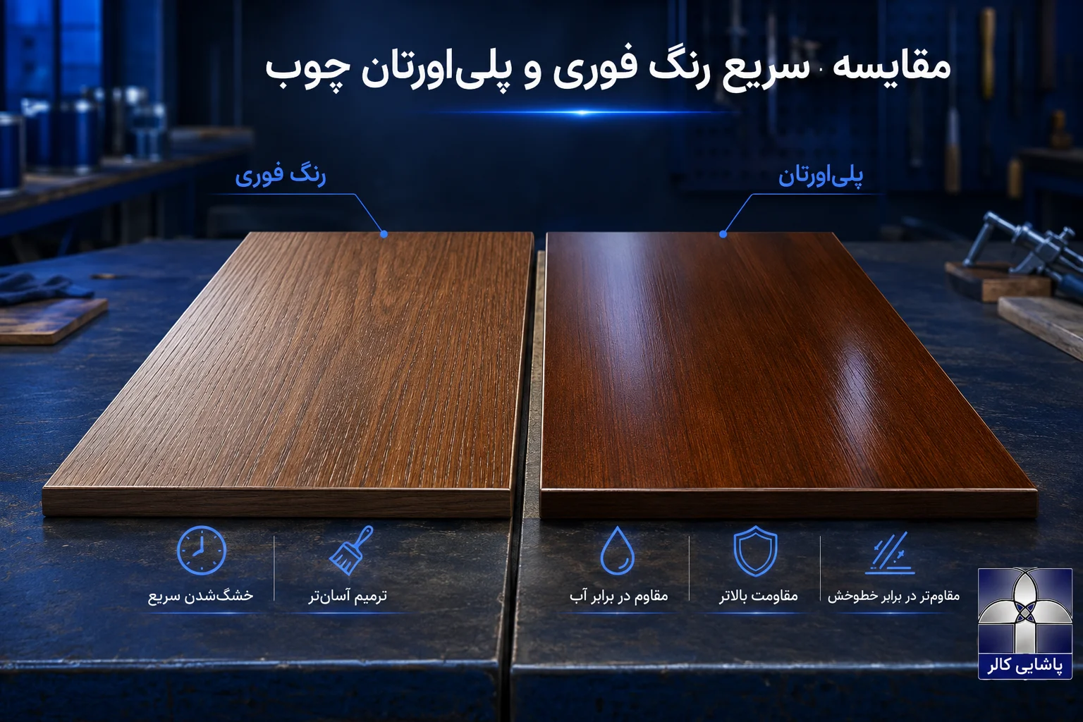 مقایسه رنگ نیتروسلولز و پلی اورتان از نظر دوام و خشک شدن