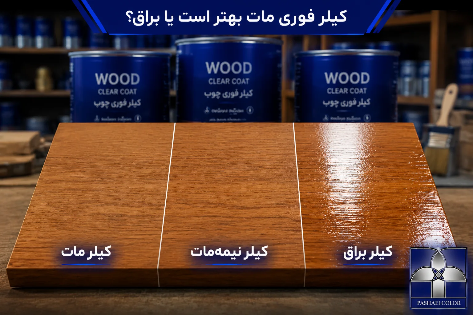 مقایسه کیلر فوری چوب مات نیمه مات و براق